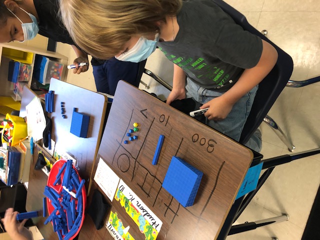 Student doing math problem