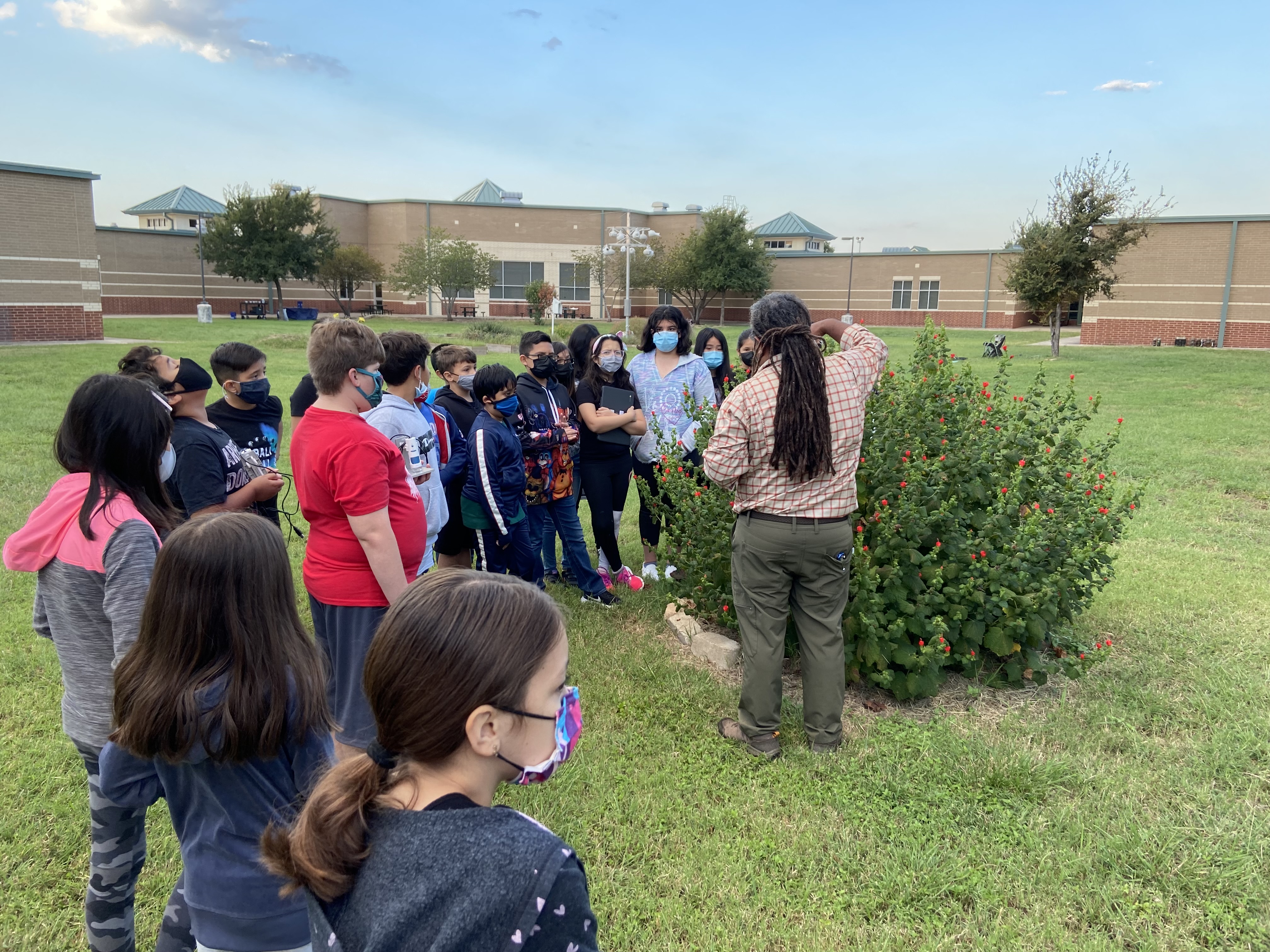 Students having outdoor learing.