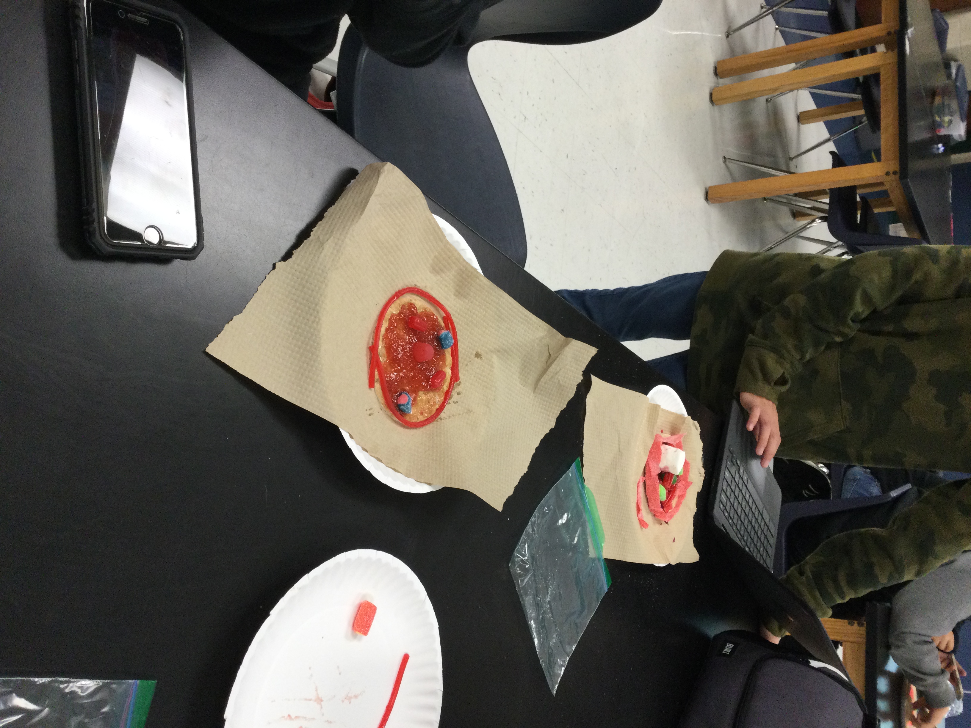 Students creating a food based project