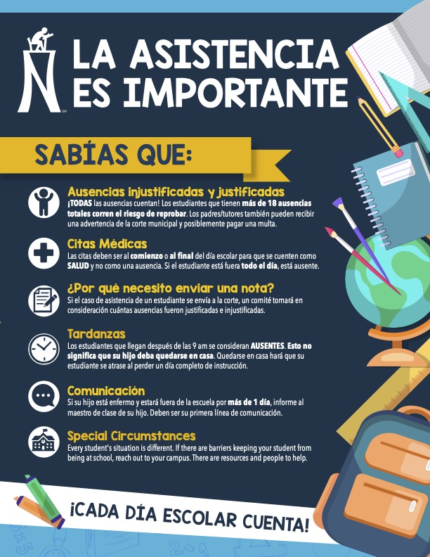 attendance flyer in Spanish