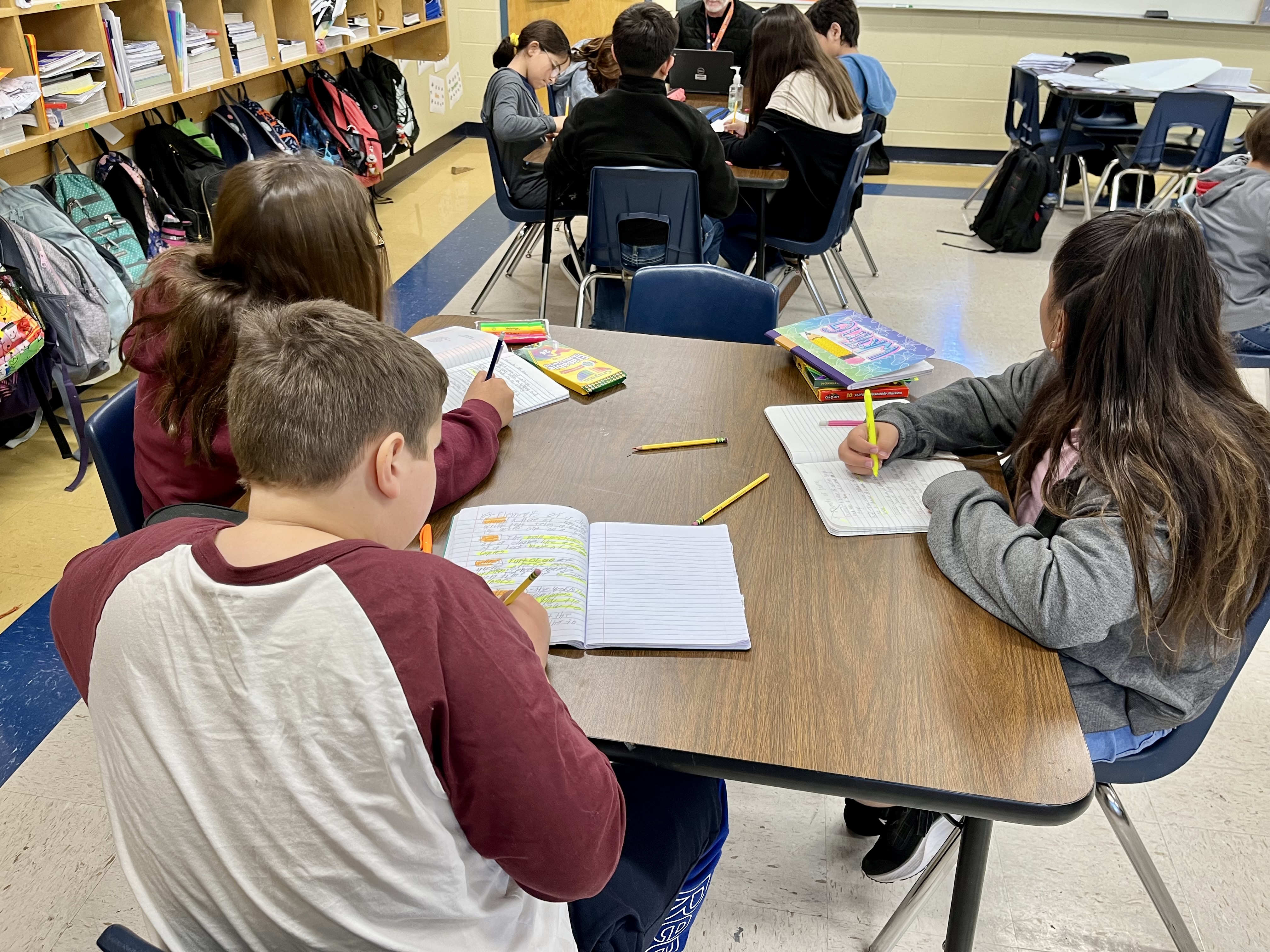 Students writing in their journals