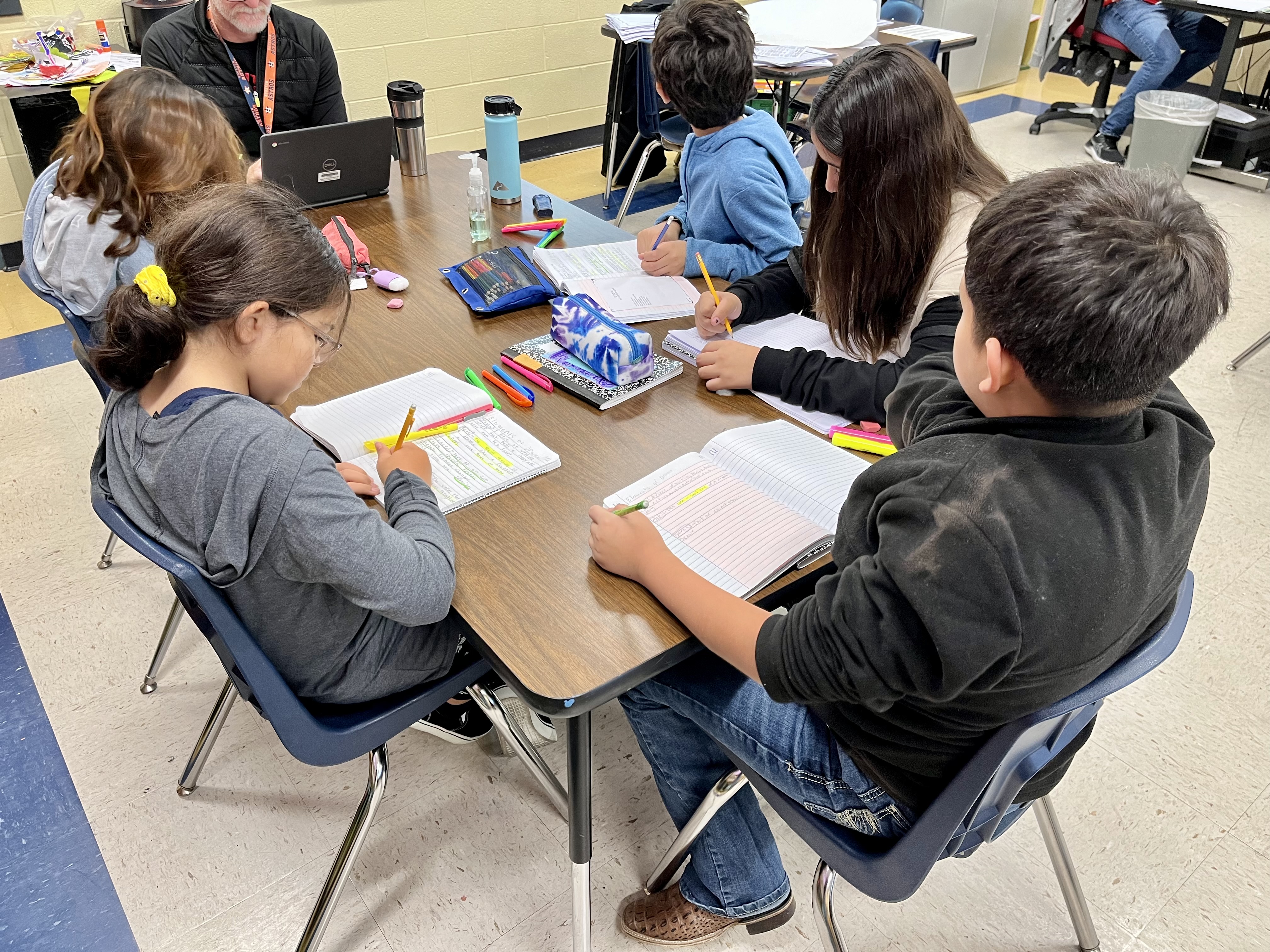Students working in their journals