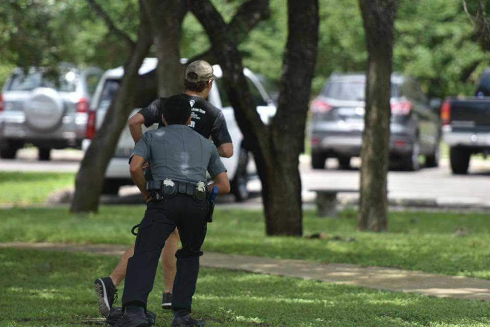 Stevens Law Enforcement Student Pursuing a Suspect