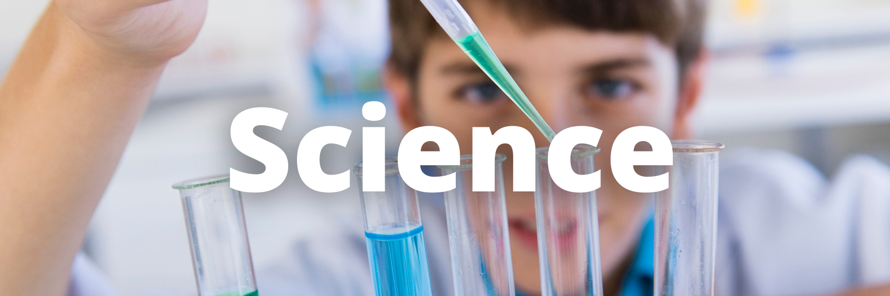 student using a dropper and test tubes