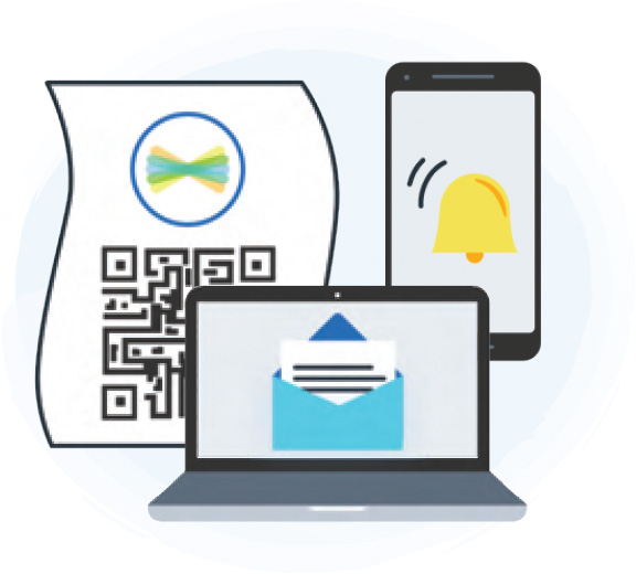 Print, email, or text icons