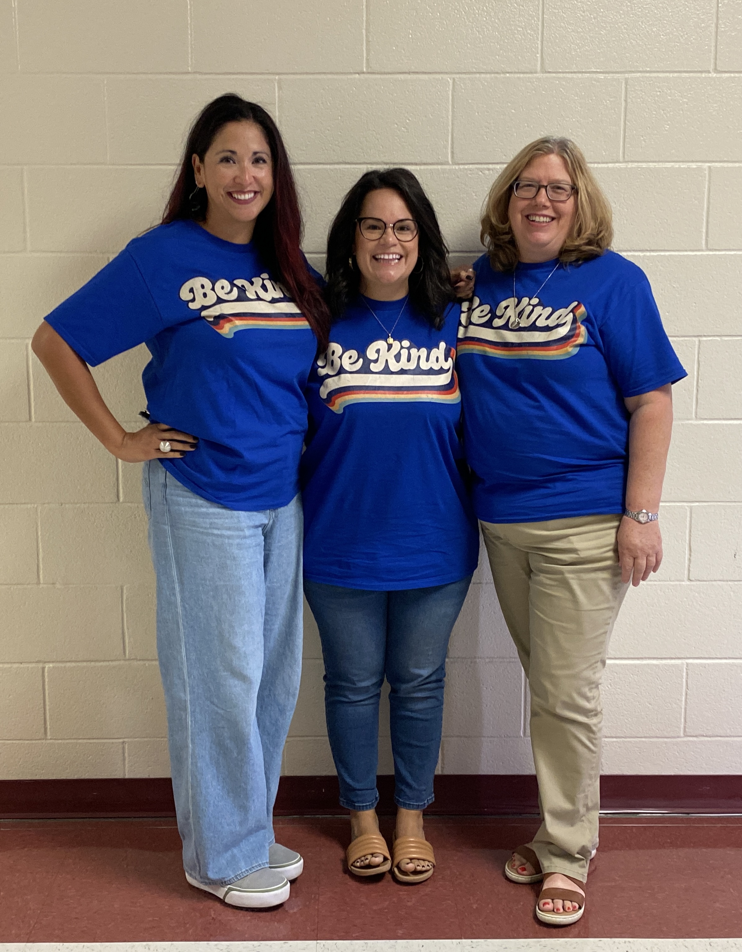 counseling department staff posed in the Jordan hallway