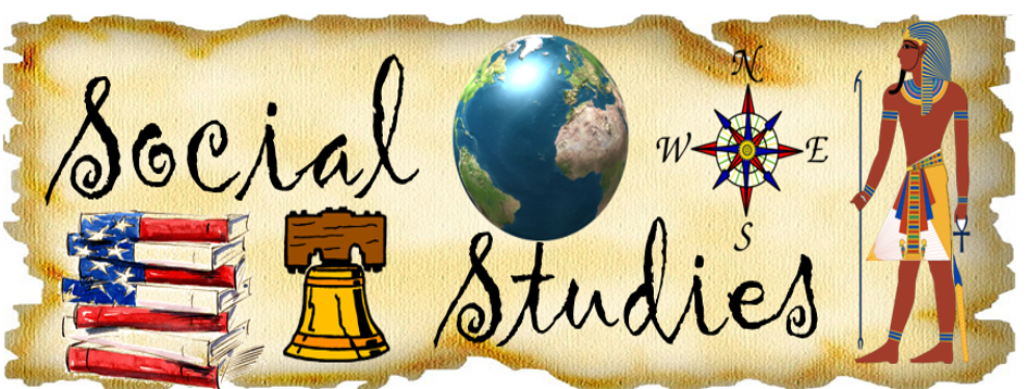 Social Studies banner with globe and a liberty bell
