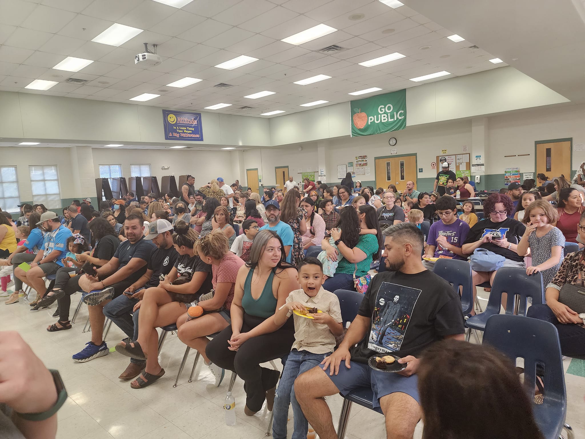 Large PTA meeting.