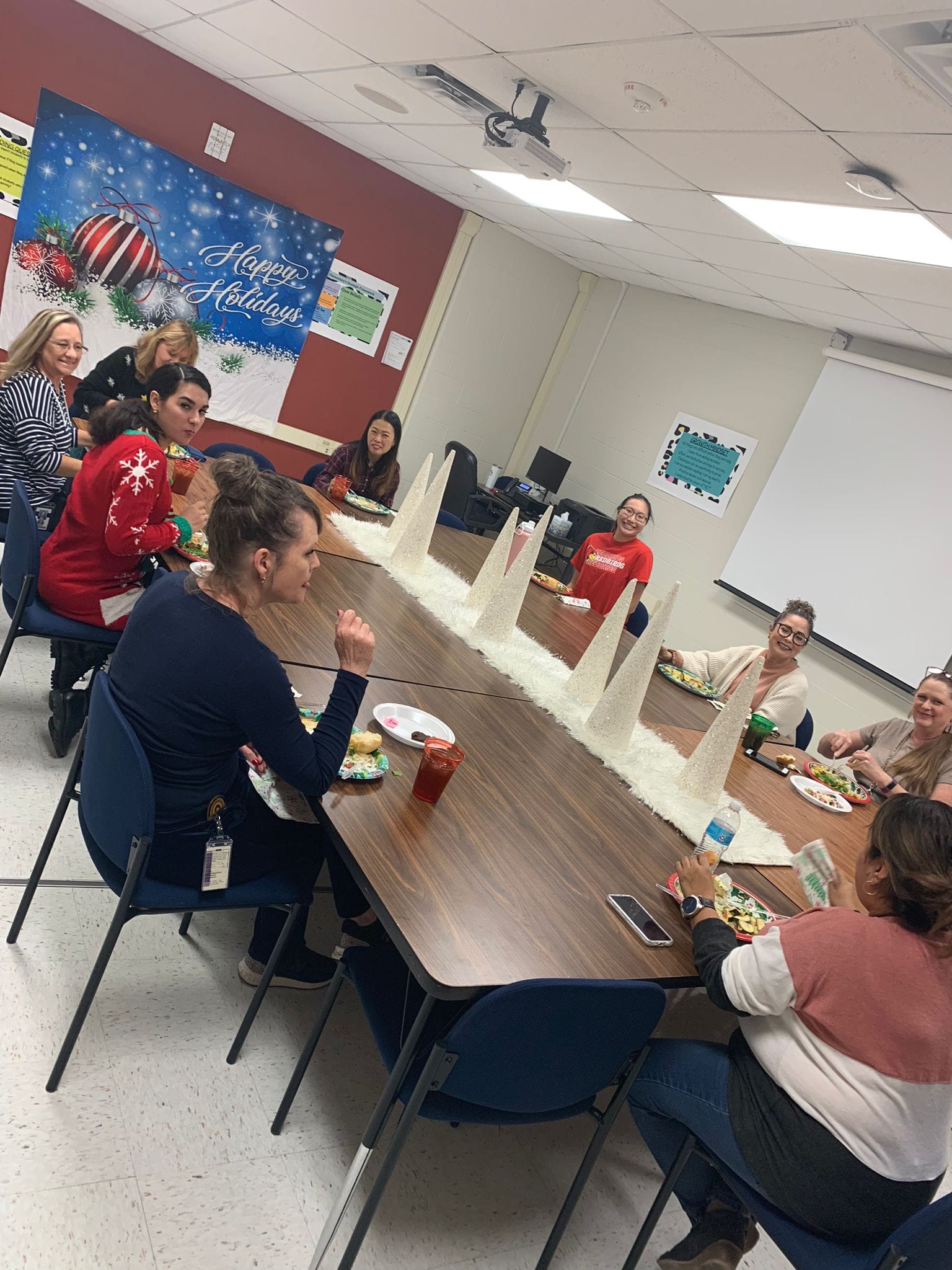 Some Lewis staff enjoying the PTA's lunch.