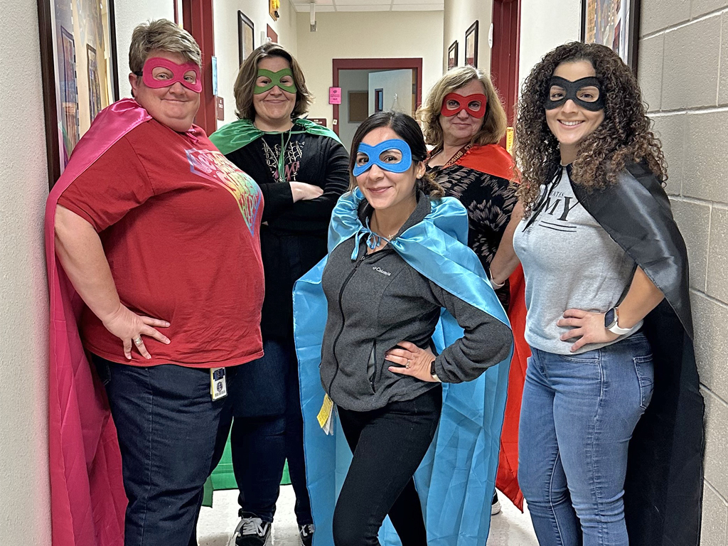 Briscoe Counselors dressed as superheroes