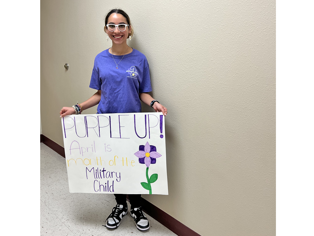 Holding Purple-Up poster