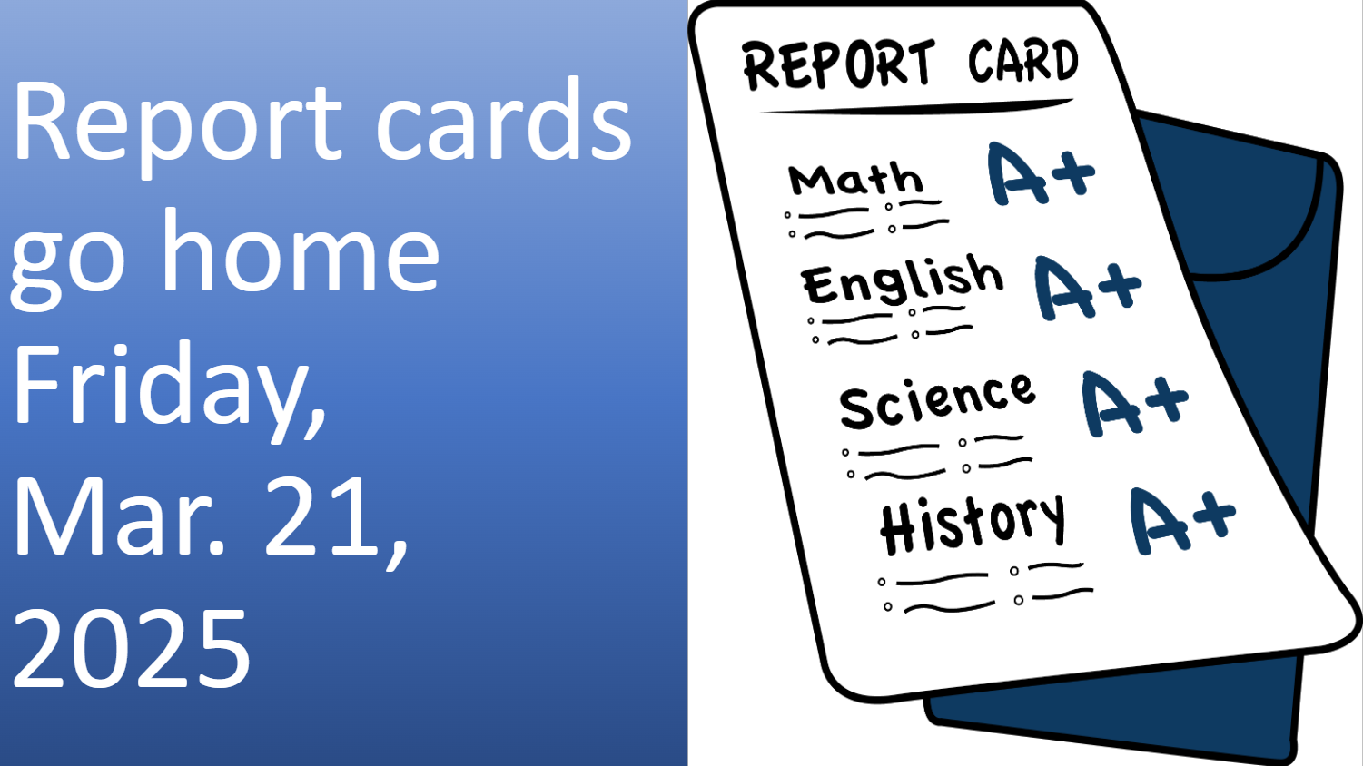 Report Cards Go Home, HAC Information and More ~ March 21, 2025