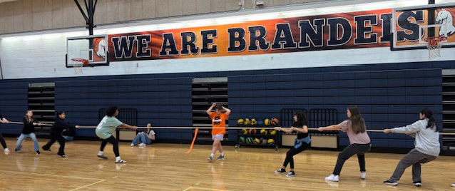 Students playing tug-of-war