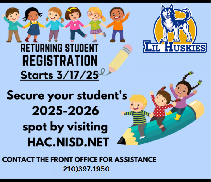 Returning Student Registration flyer with re-enrollment details