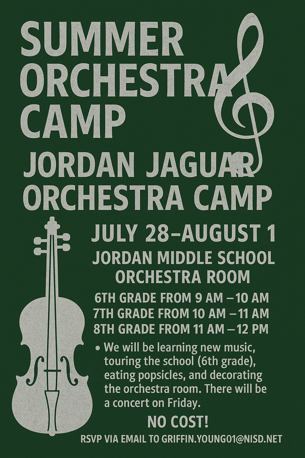 orchestra camp info flyer