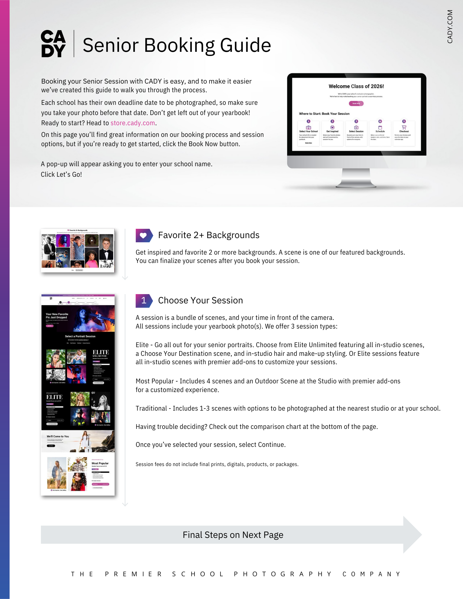 Information about Cady senior photography booking