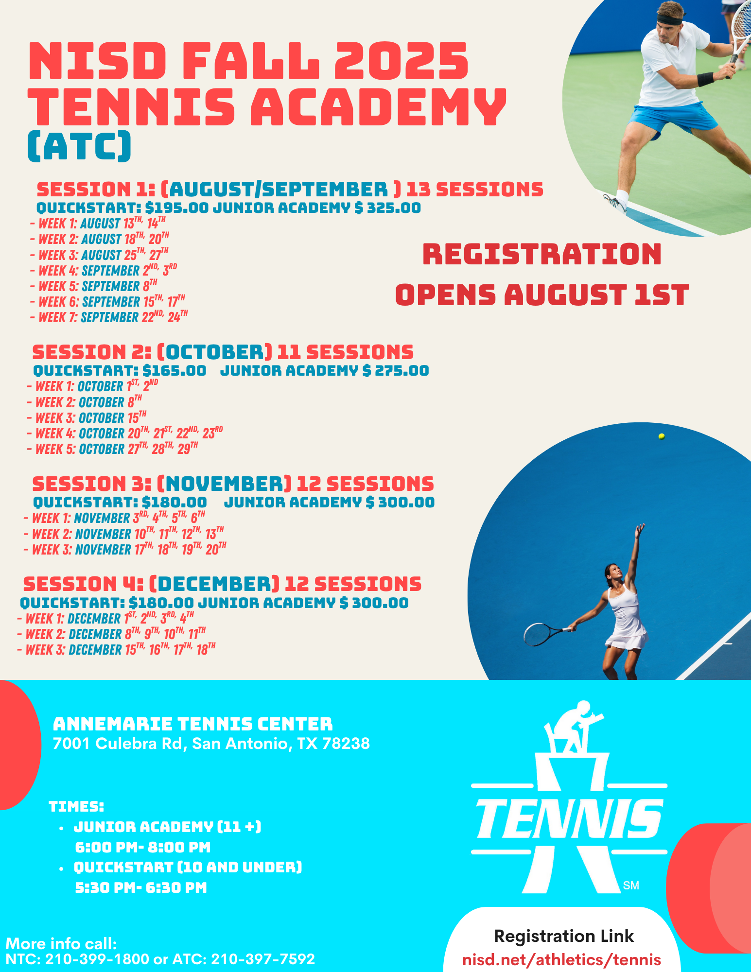 AnneMarie Tennis Center Fall Academy