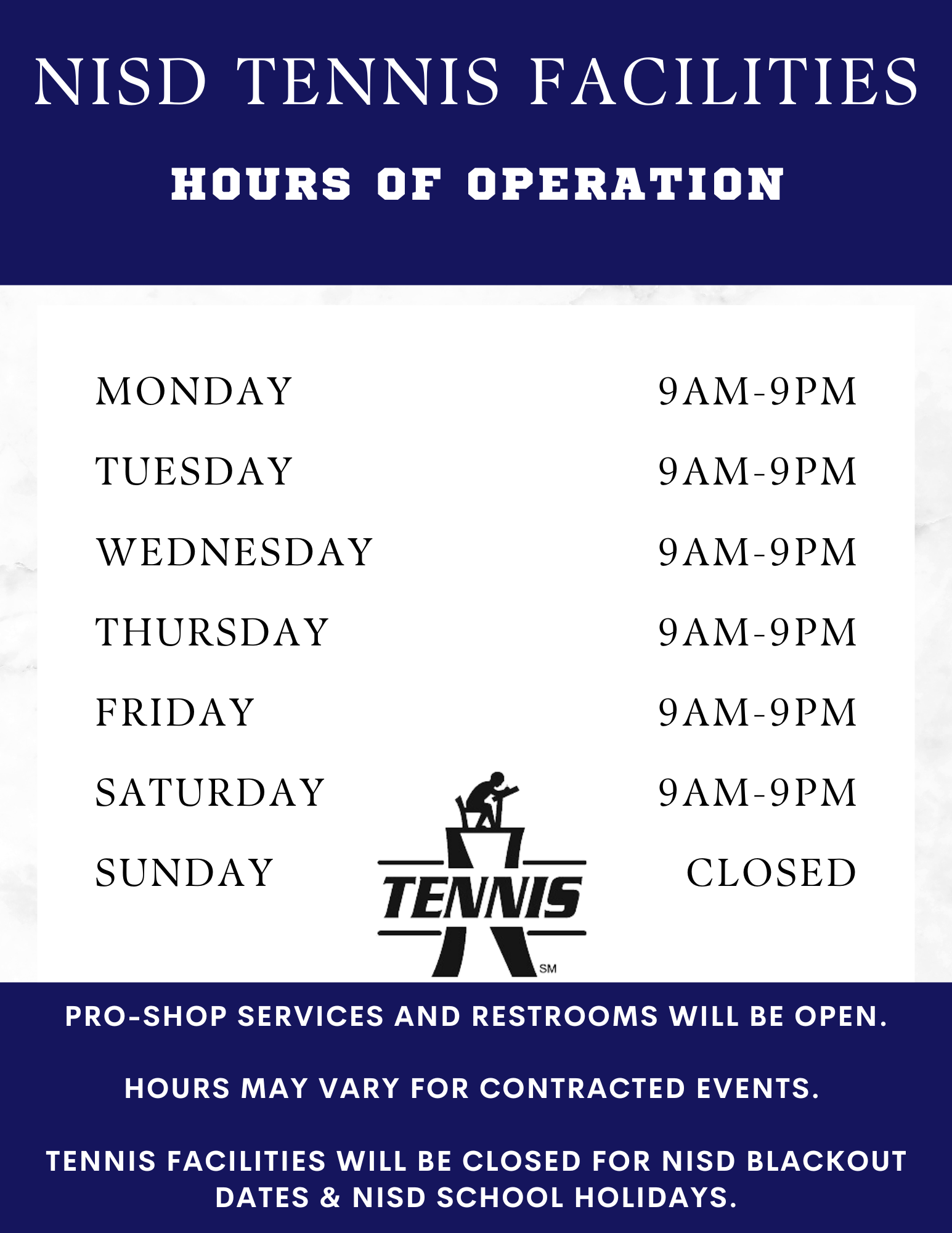 Annemarie Tennis Hours