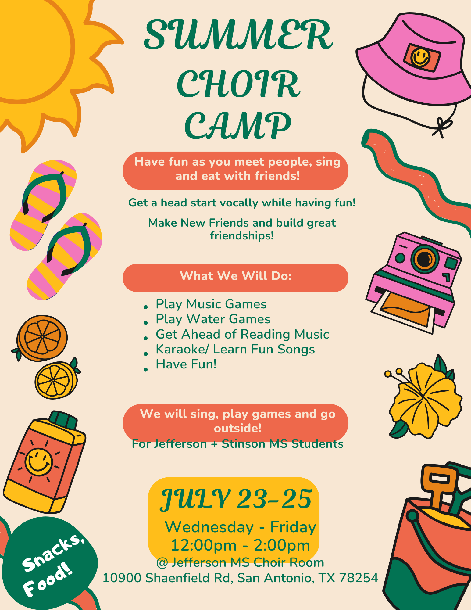 Choir Summer Camp Page 1 Flyer