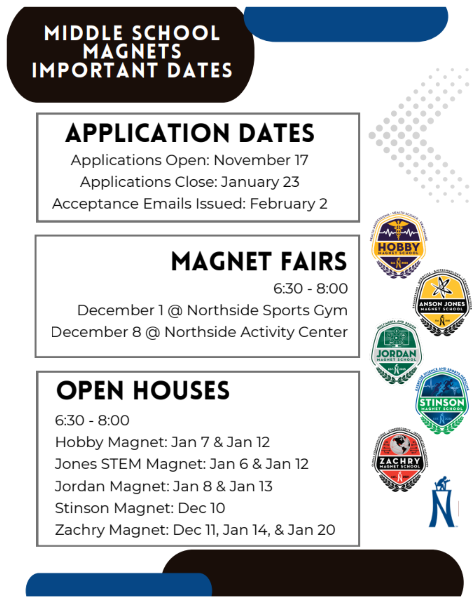 Middle School Magnet Dates