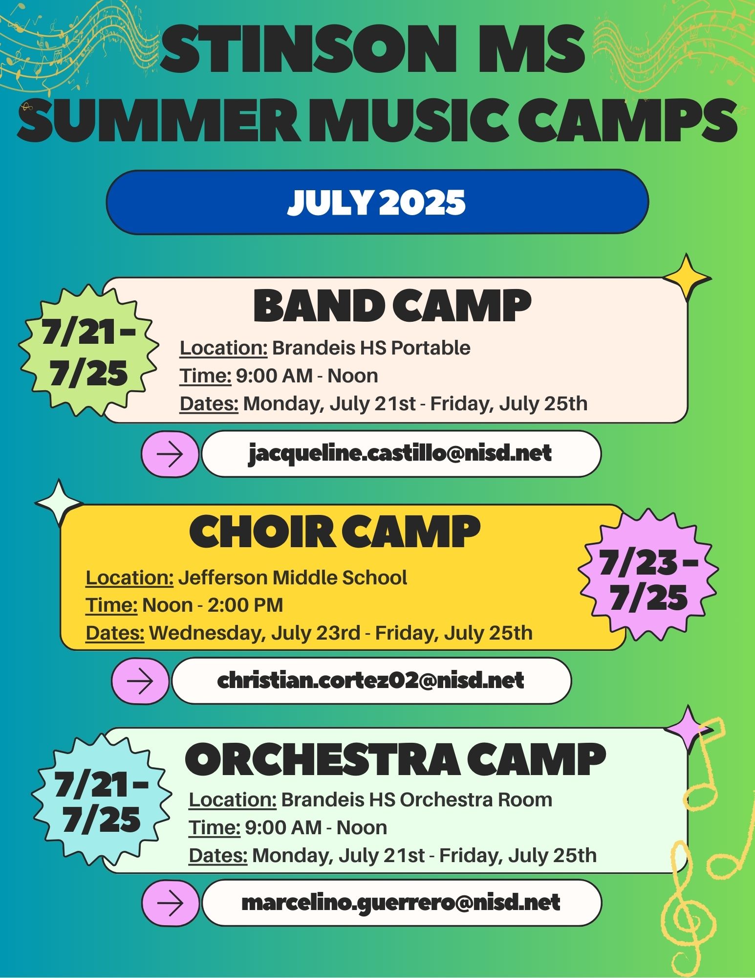 Music Camp Flier