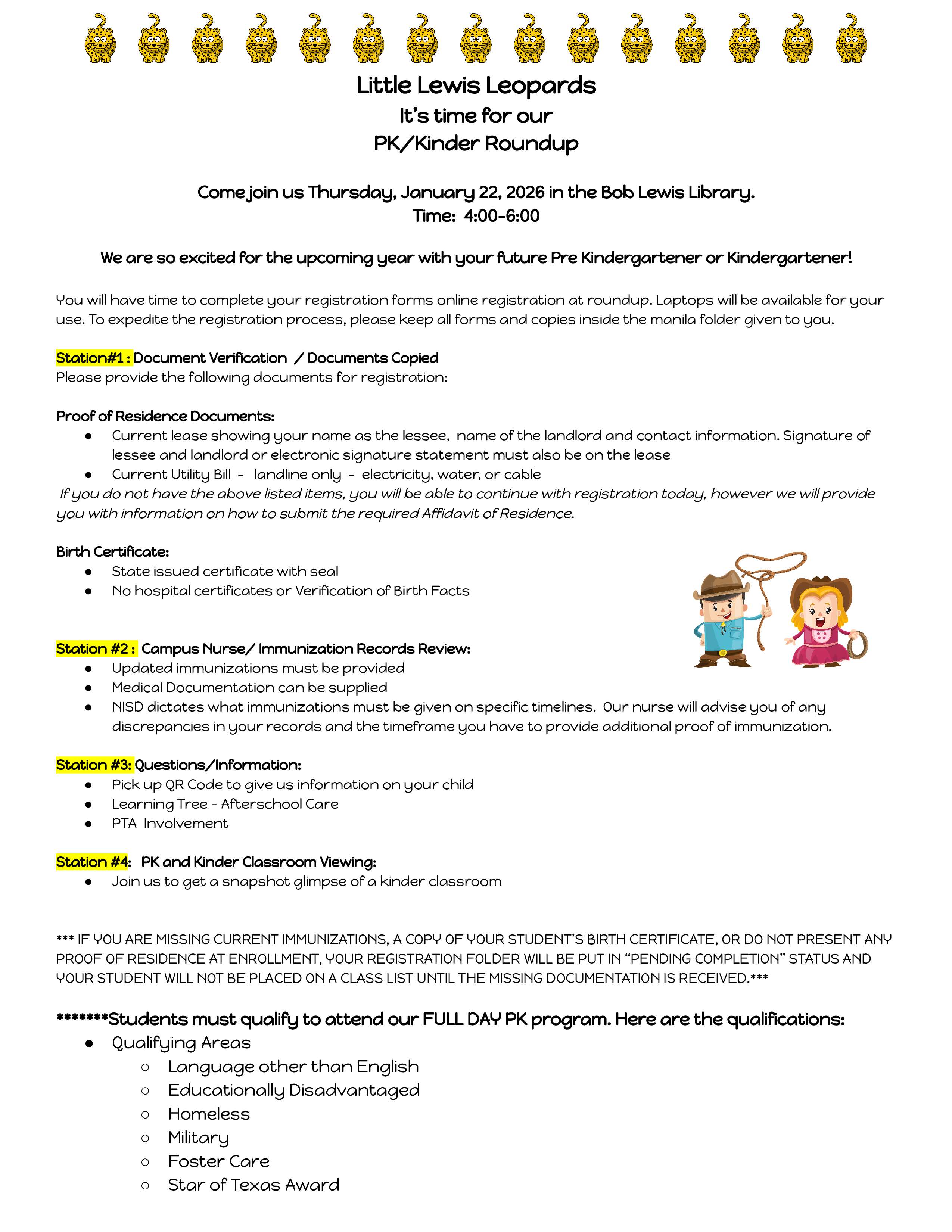 PK/ Kinder round up Poster