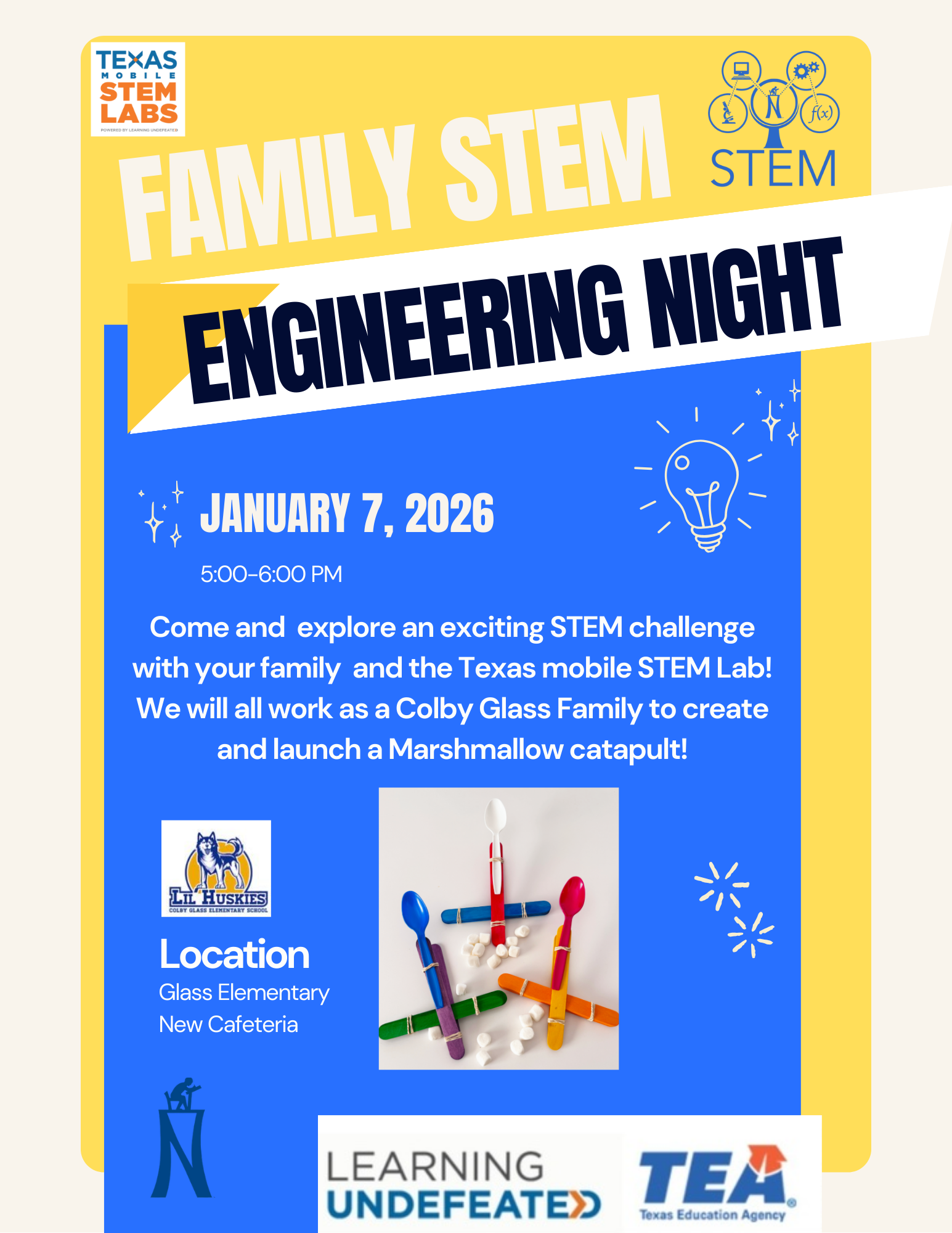 Texas Stem Lab Flyer with event's details