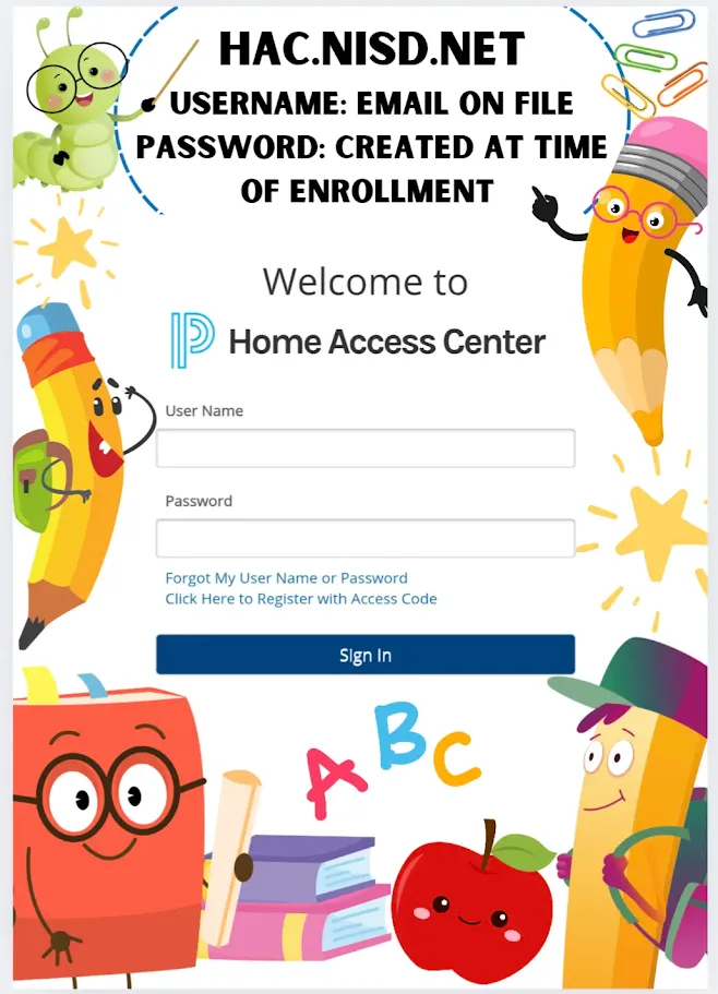 Home Access Center login home page image