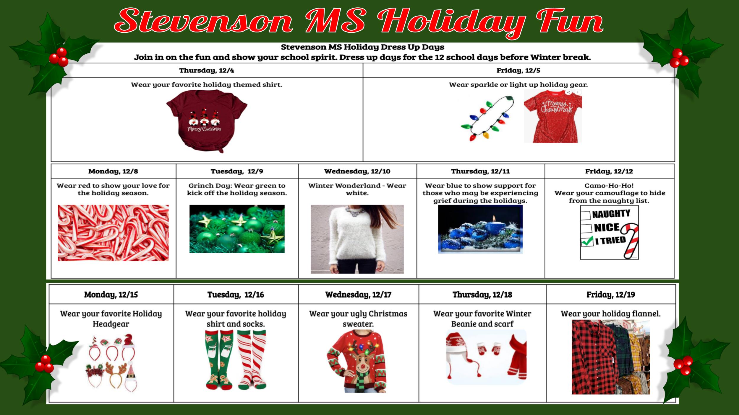 December Dress Up Weeks