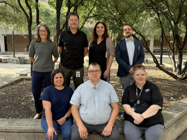 Group photo of the World Languages Teachers in the Clark Courtyard