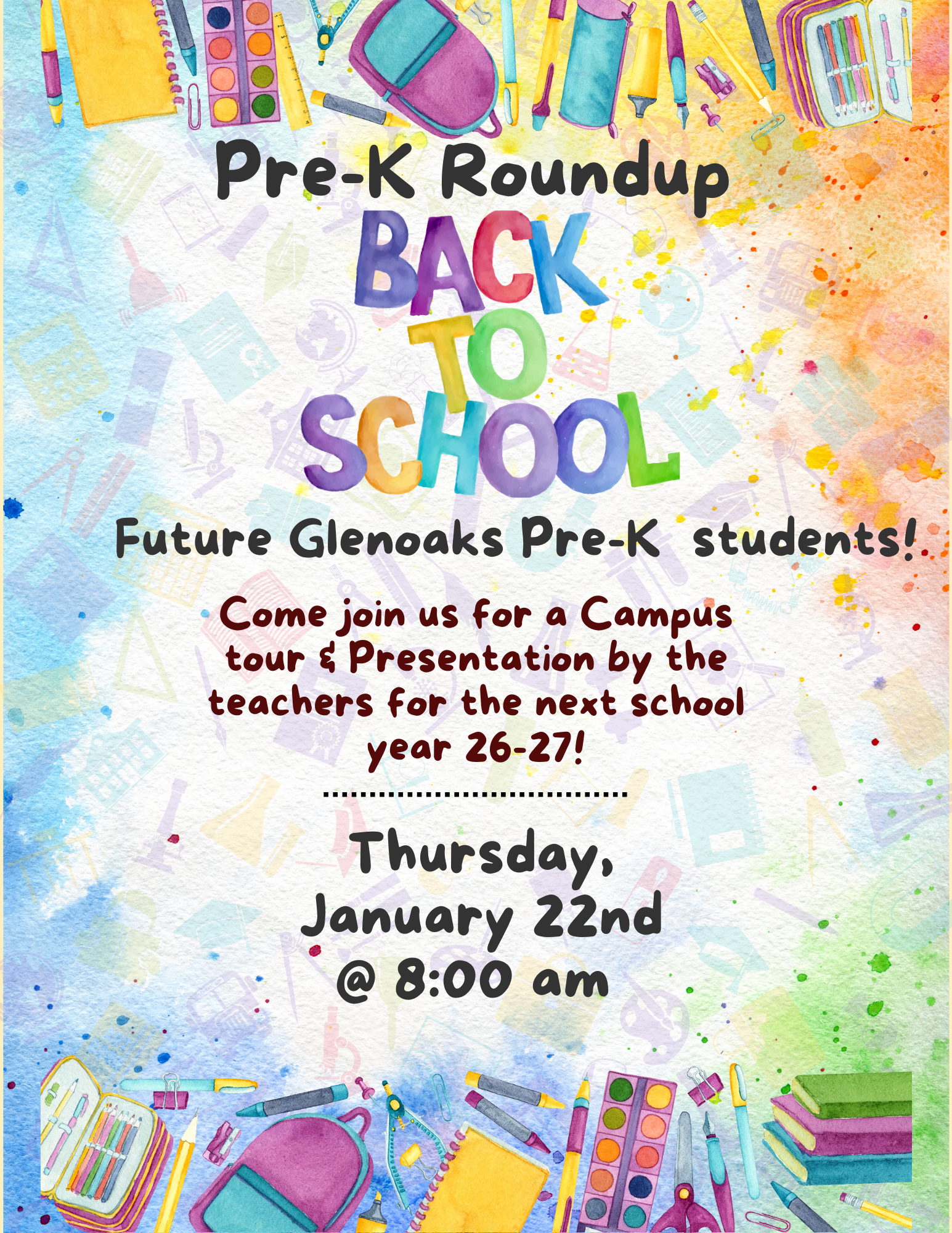 Flyer for Pre-K Roundup