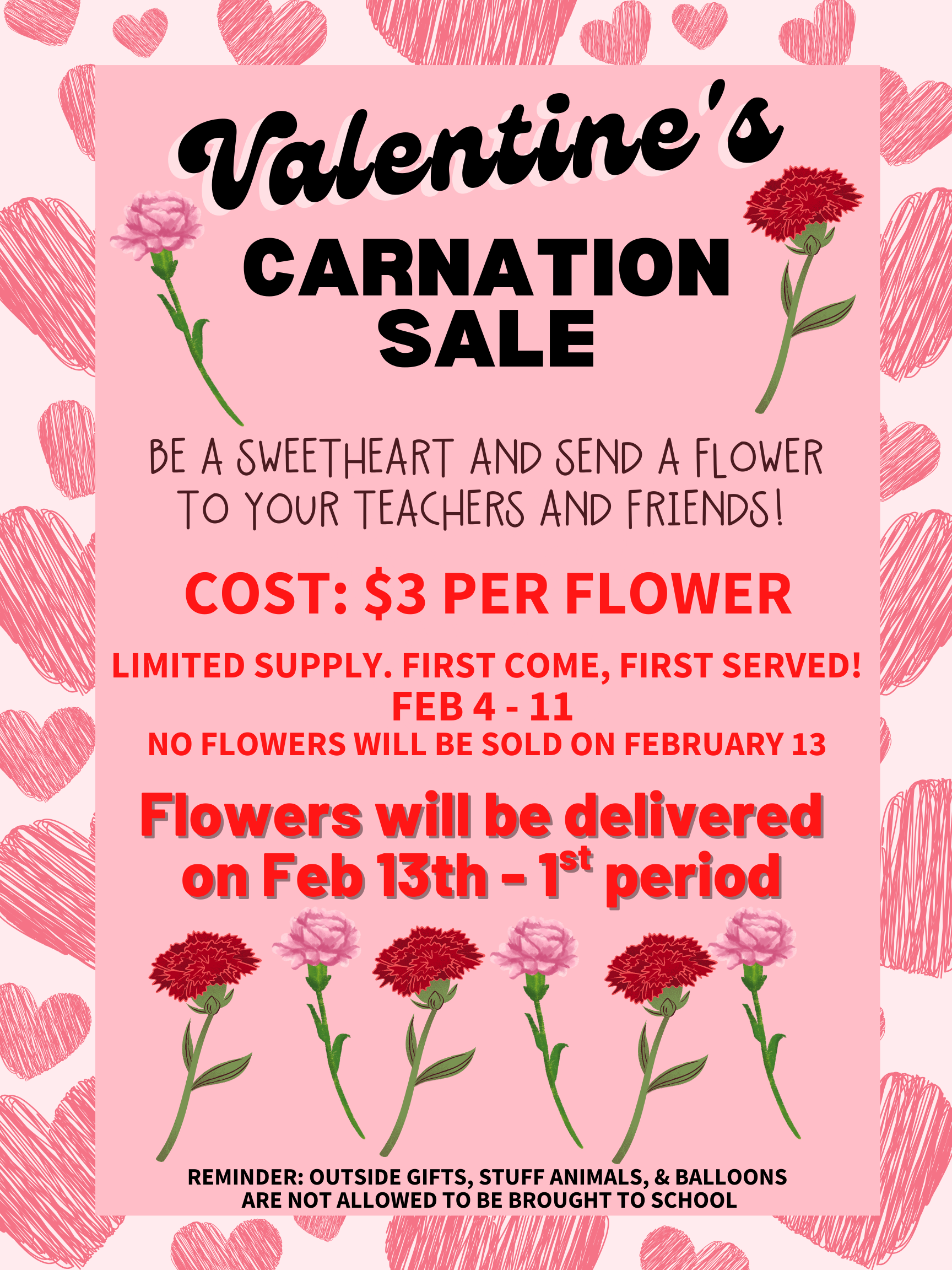valentine's carnation sale flyer