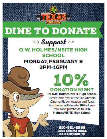 Texas Roadhouse fundraiser flyer 