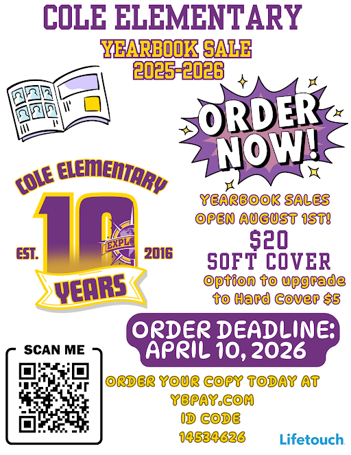 Cole 2025-2026 Yearbook sales 