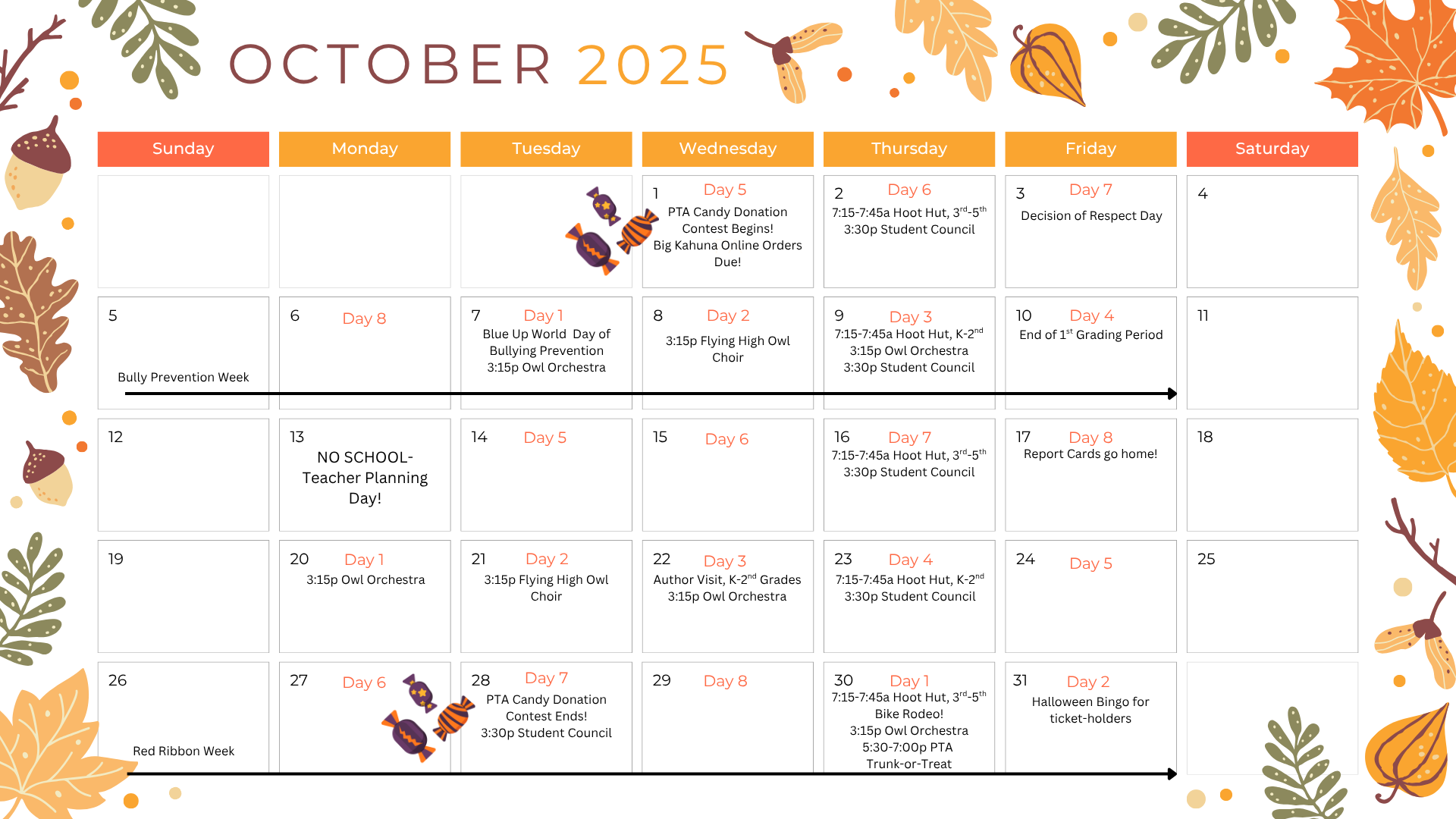 oct calendar