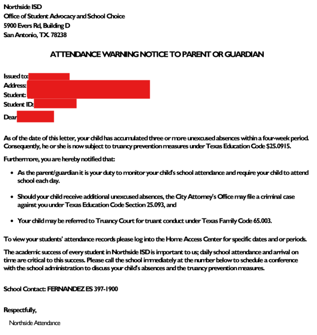 example of a NISD AWN