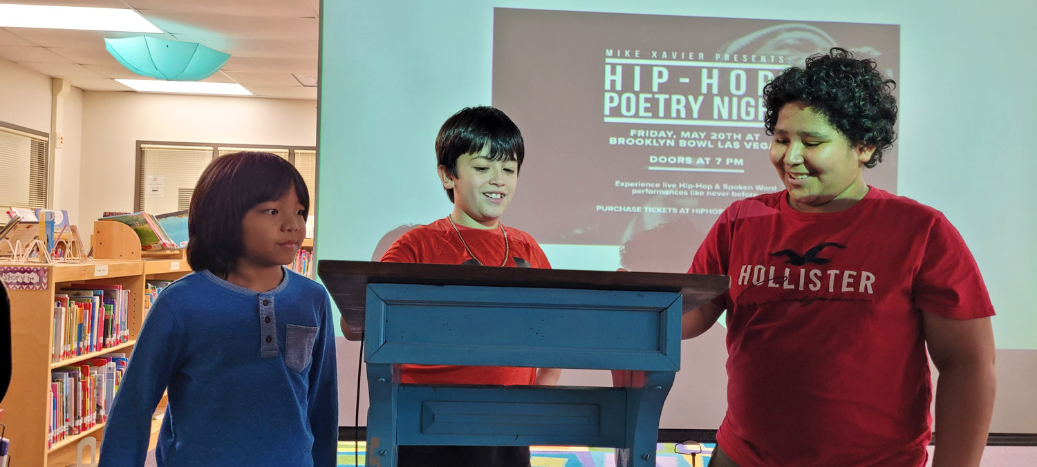 Students in the library