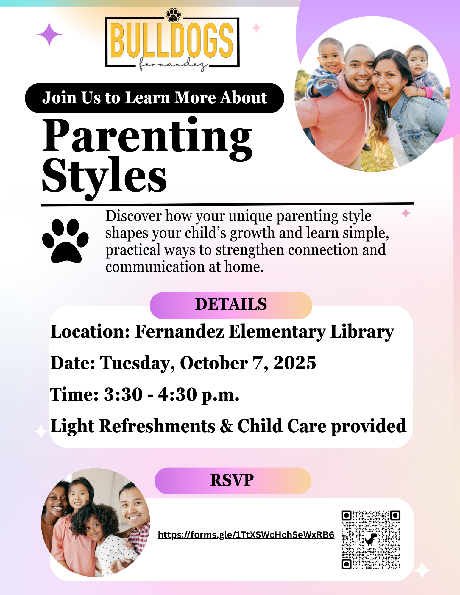 family workshop flyer
