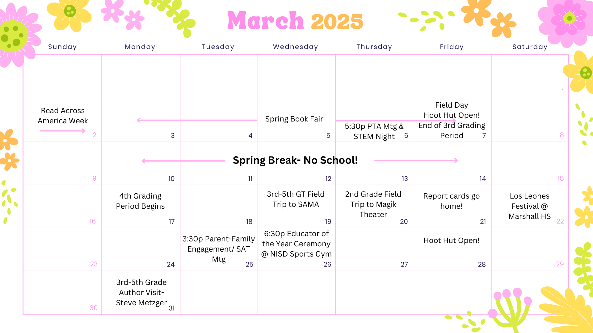 March calendar