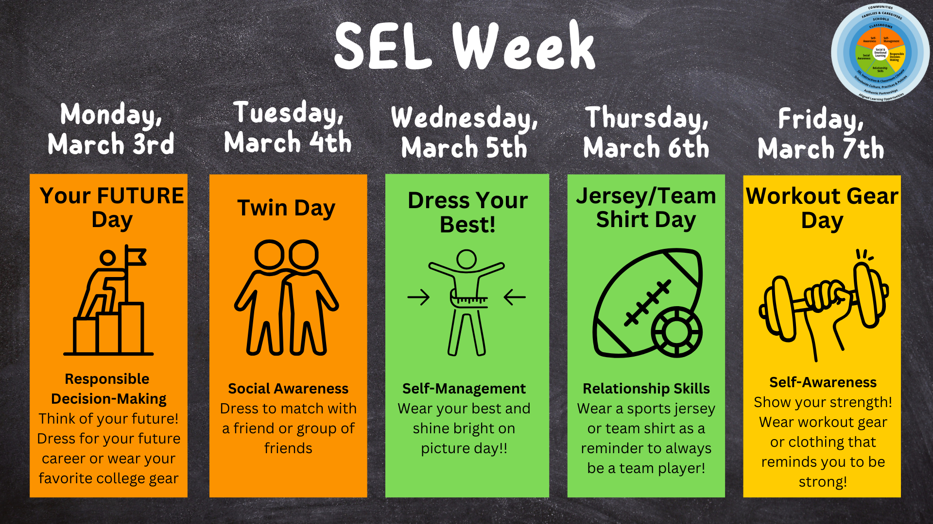 flyer of SEL celebration week
