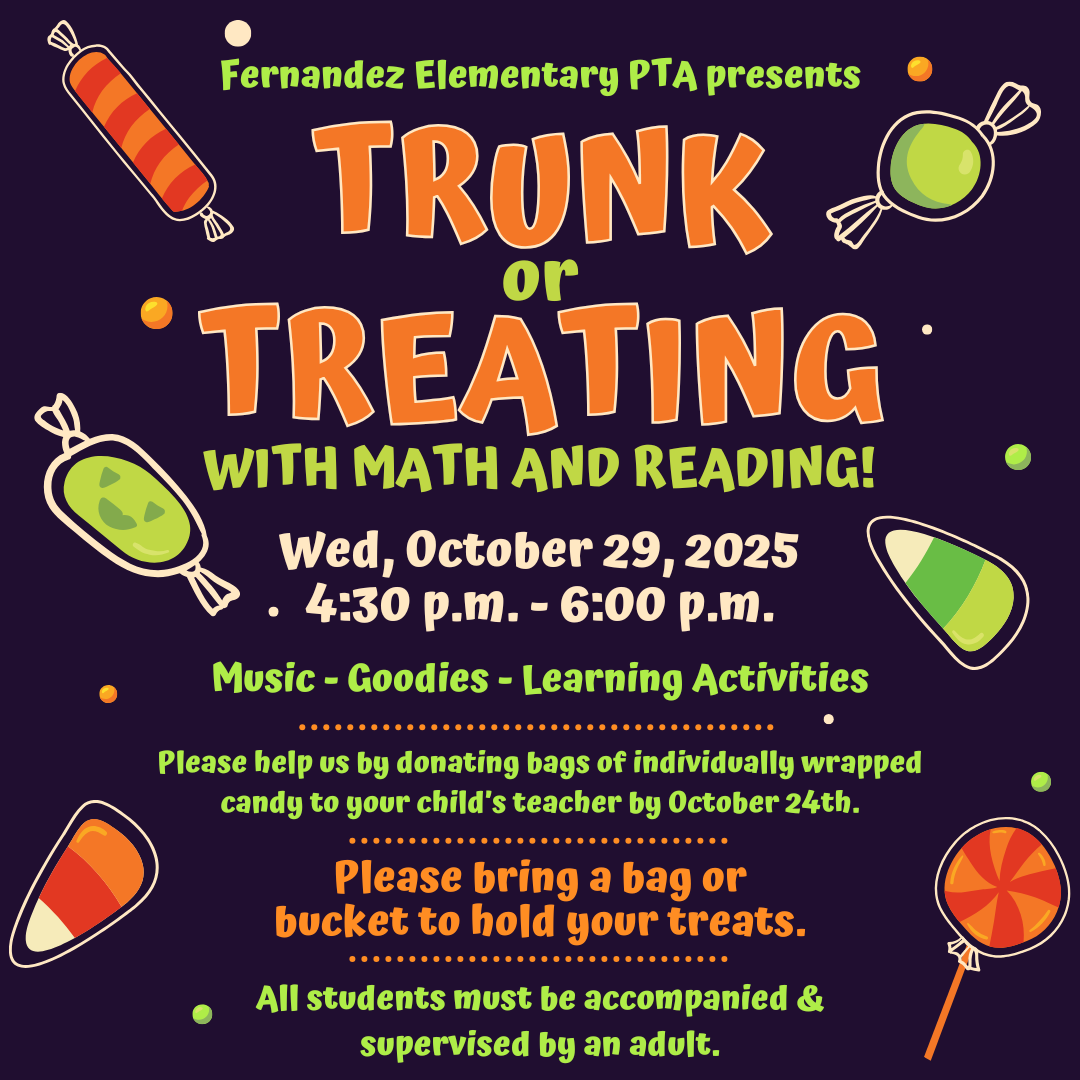 PTA EVENT: Trunk or Treating with Math and Reading