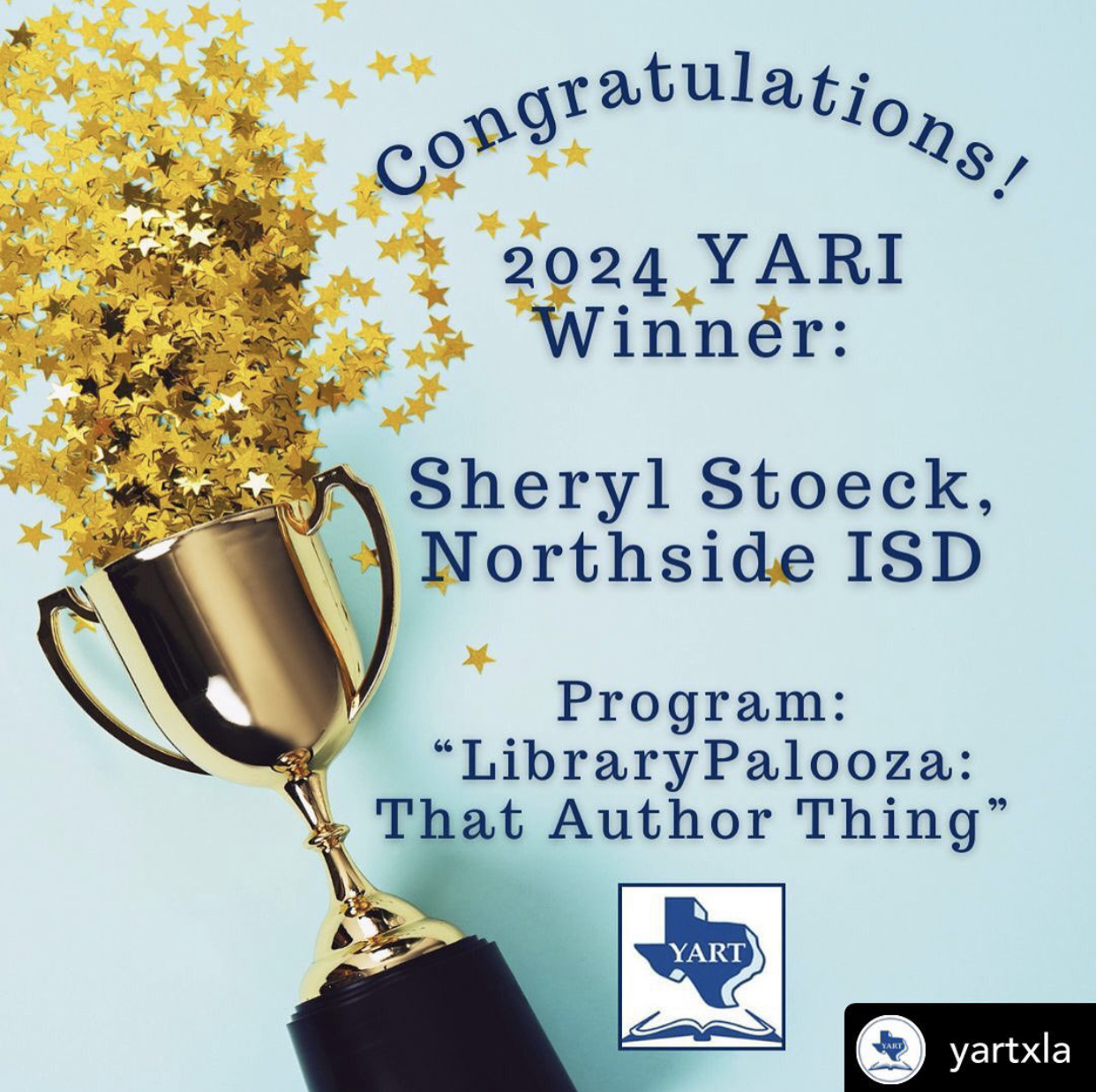 2024 YARI Winner Sheryl Stoeck for Library Palooza