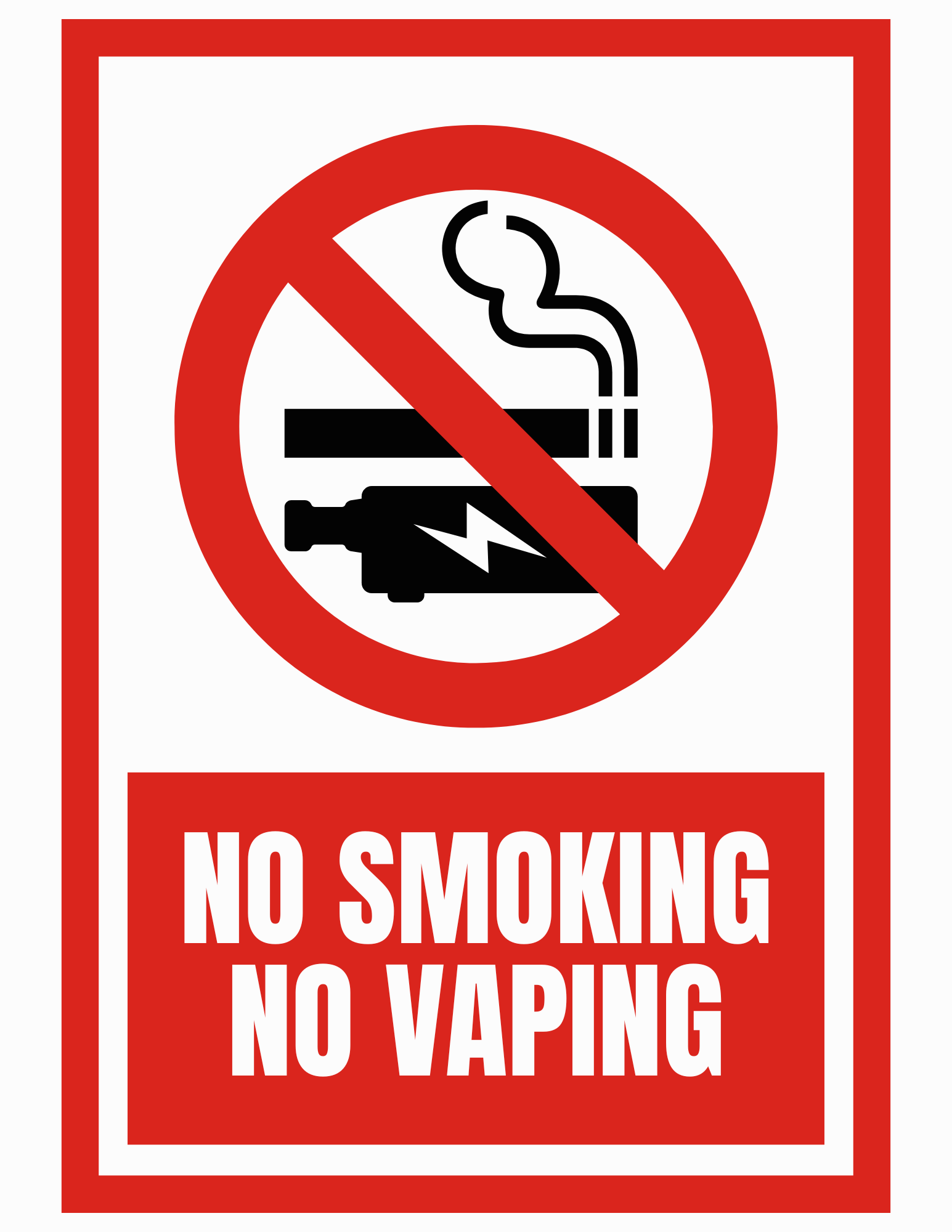 no smoking or vaping