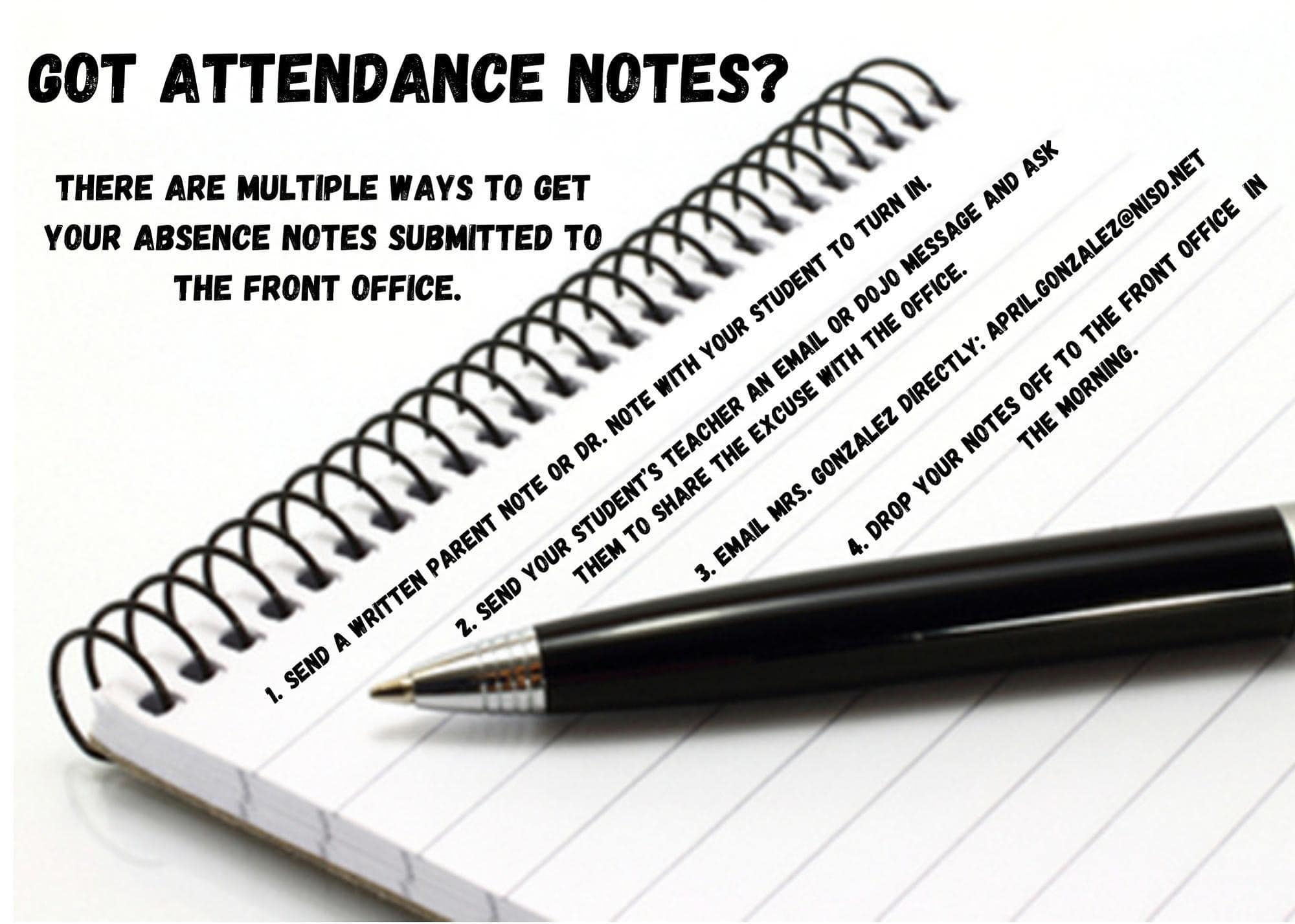 turn in absence notes
