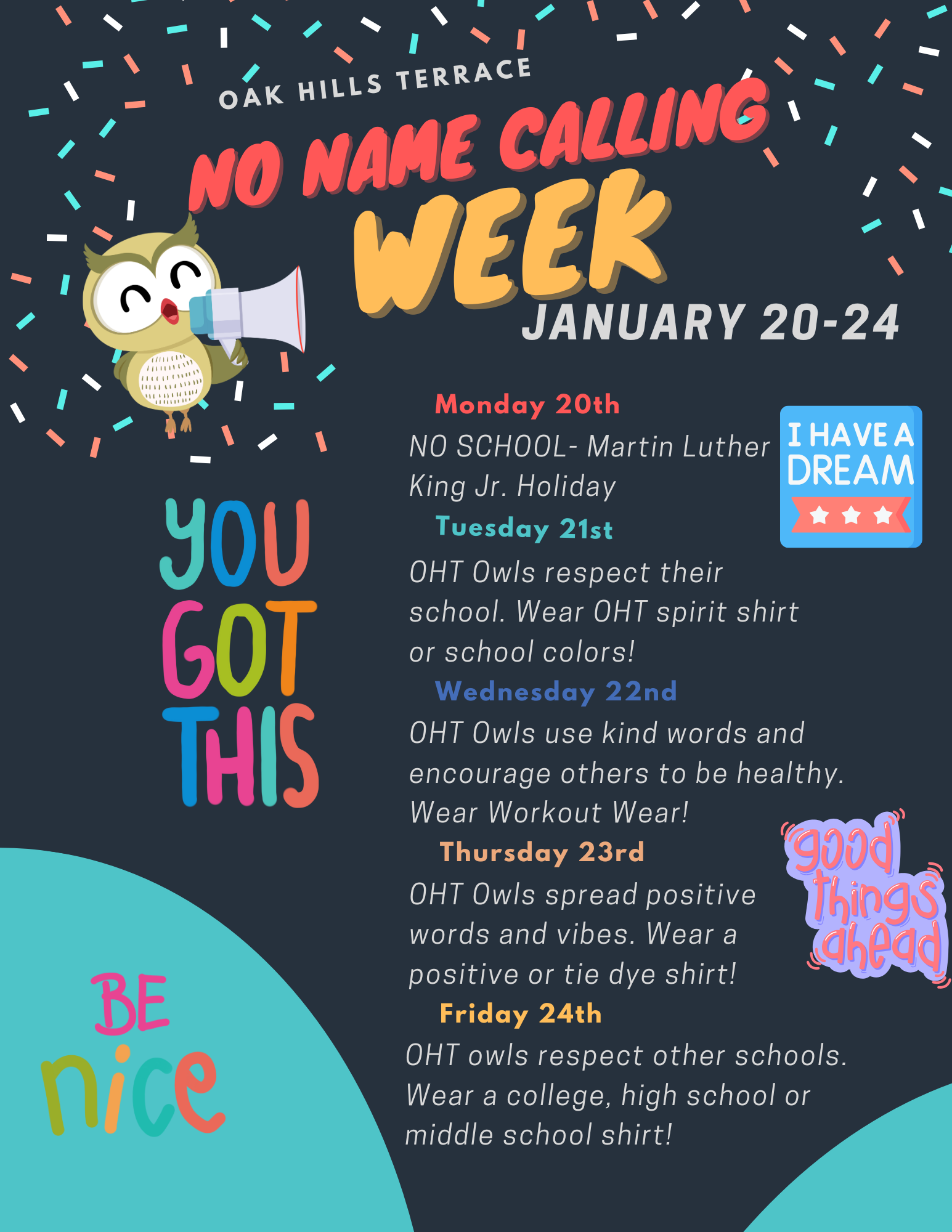 no name calling week flyer