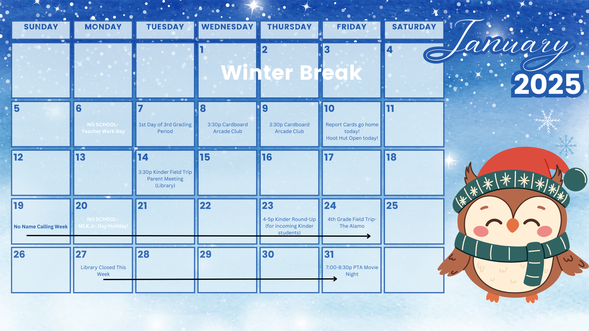january calendar