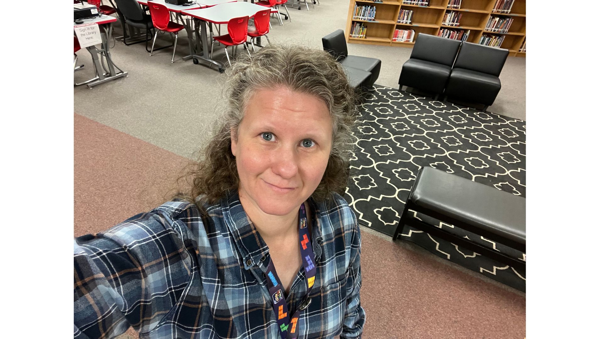 picture of Ms. Key in the library