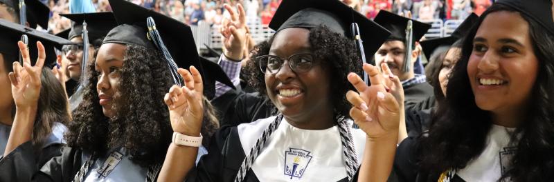 Students at graduation