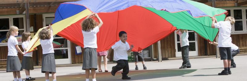Students playing outside