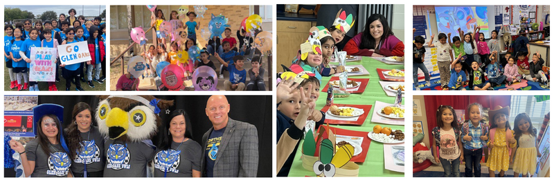 Collage of photos of staff and students